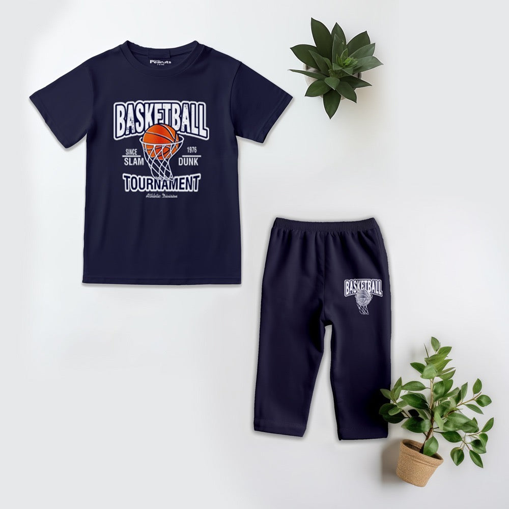 Kids Soft Cotton basketball Pajama Suit