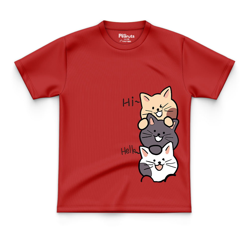 COTTON - HI CATS HELLO TEE