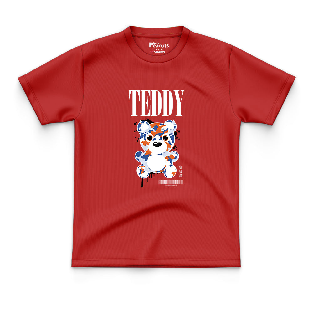 COTTON - ORANGE & BLUE TEDDY TEE