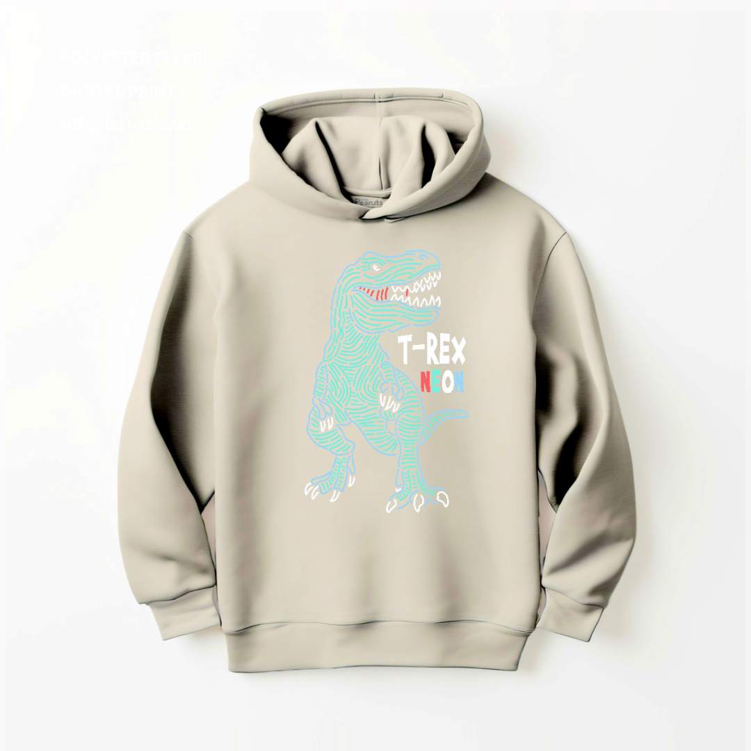 DTF T-REX NEON DINO HOODIE