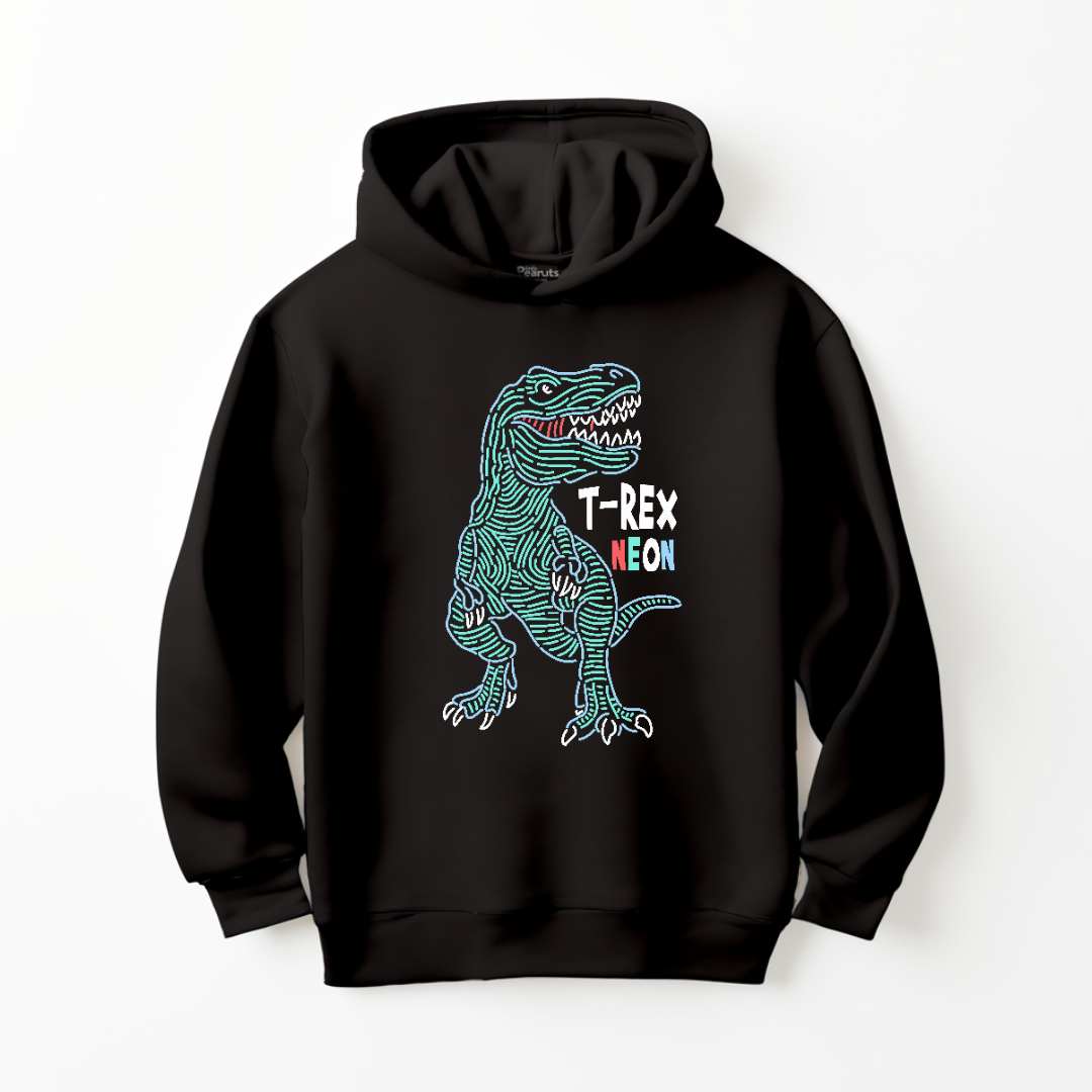 DTF T-REX NEON DINO HOODIE