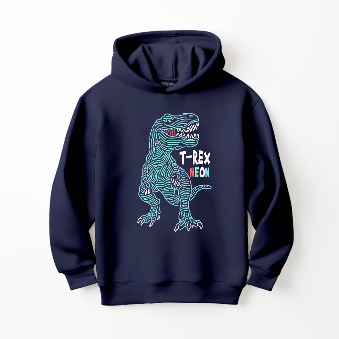 DTF T-REX NEON DINO HOODIE