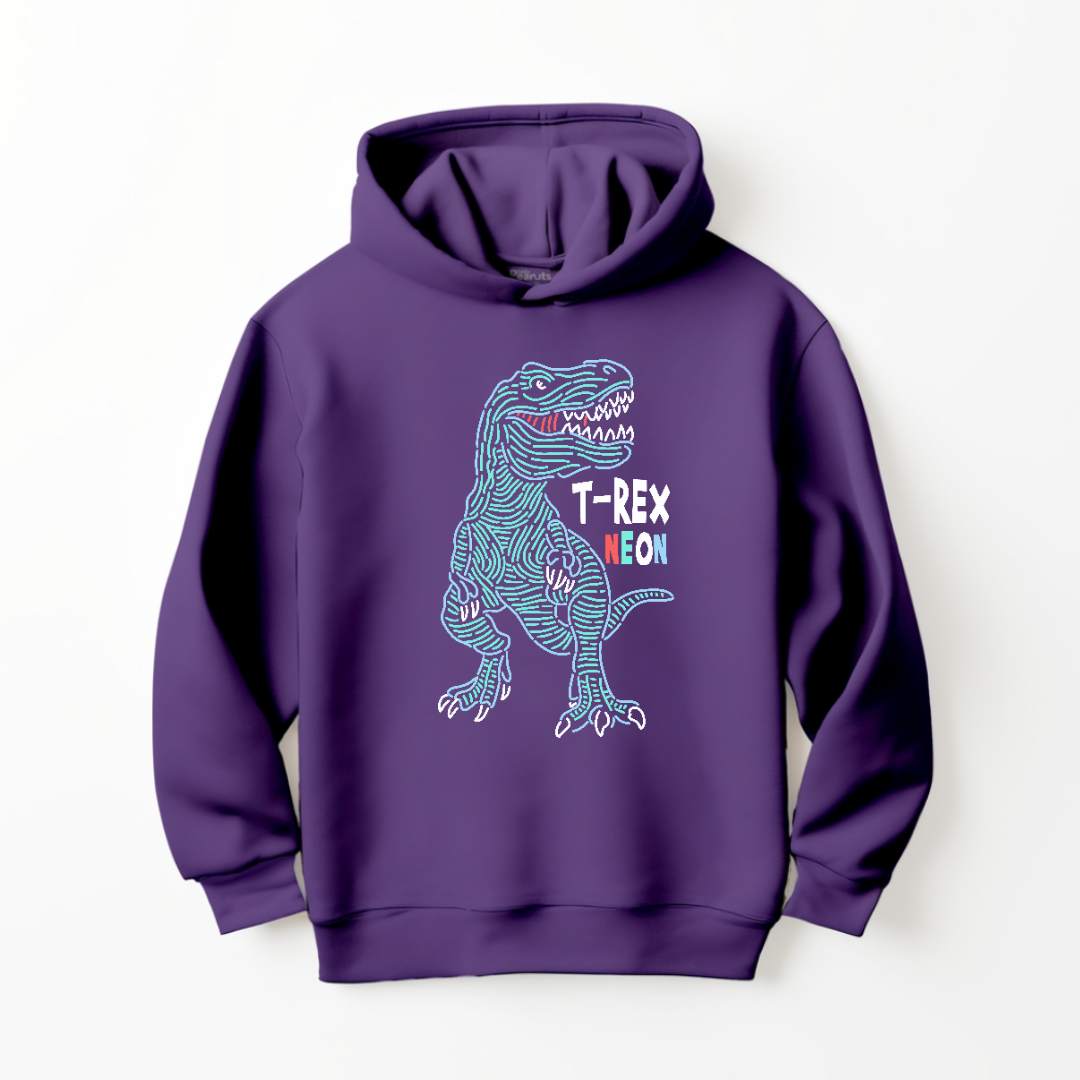 DTF T-REX NEON DINO HOODIE