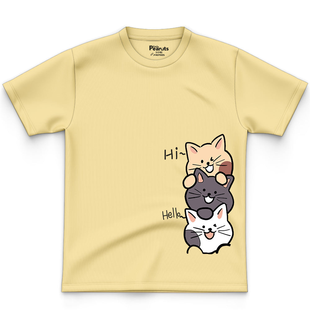 COTTON - HI CATS HELLO TEE