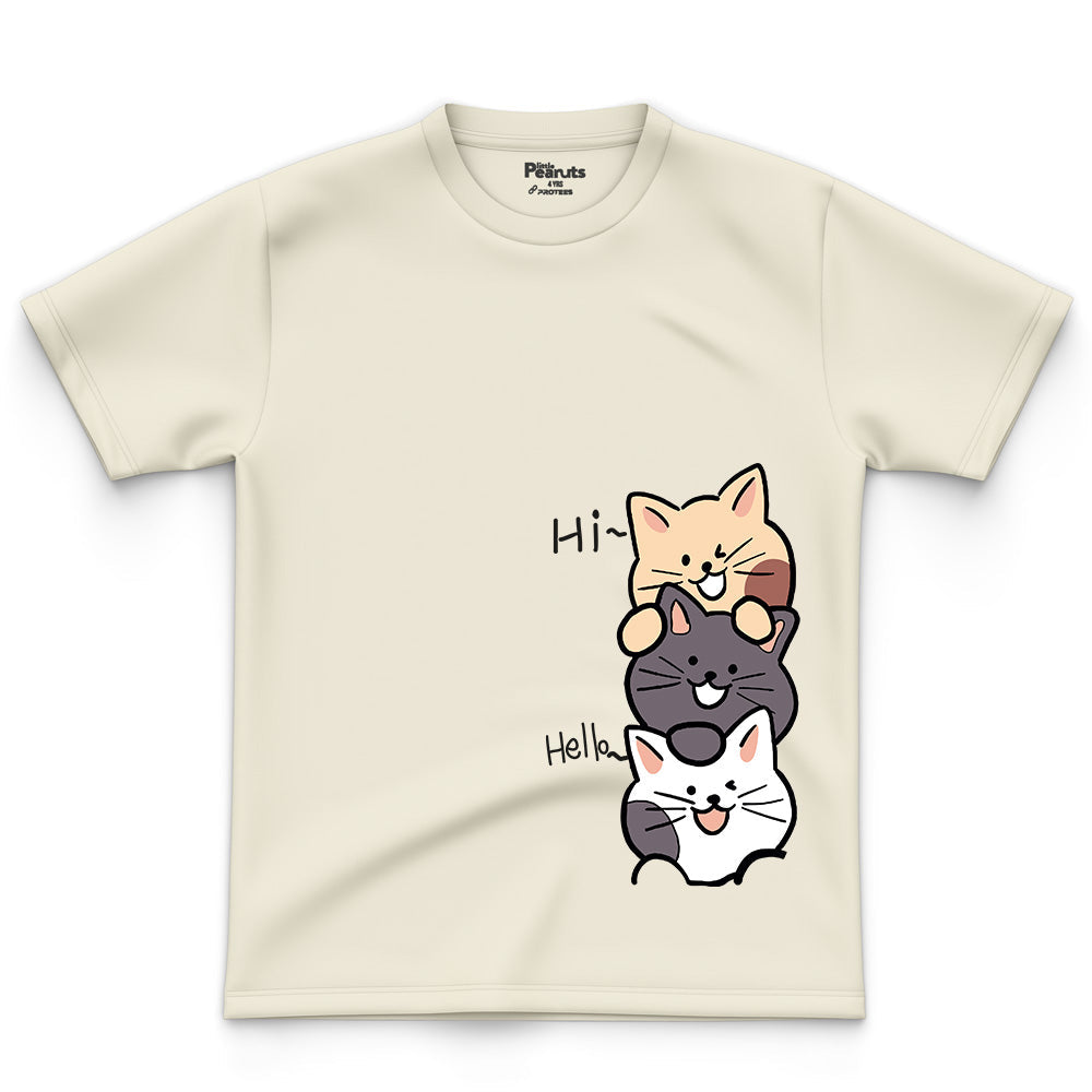 COTTON - HI CATS HELLO TEE