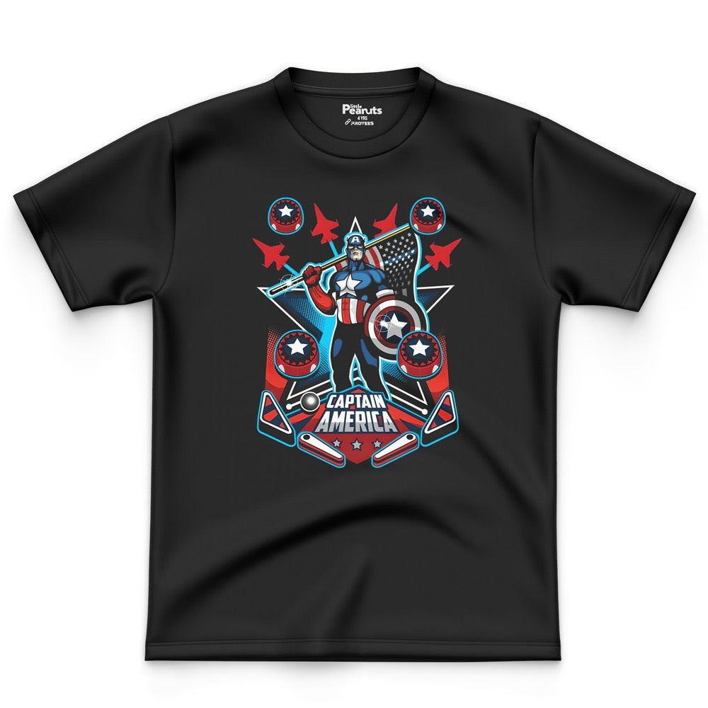 BLACK COTTON- FIRST AVENGER CAPTAIN AMERICA TEE