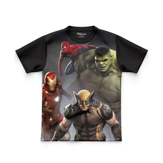 DIGITAL POLYESTER - WOLVERINE SPIDERMAN HULK IRONMAN TEE DG010188FP